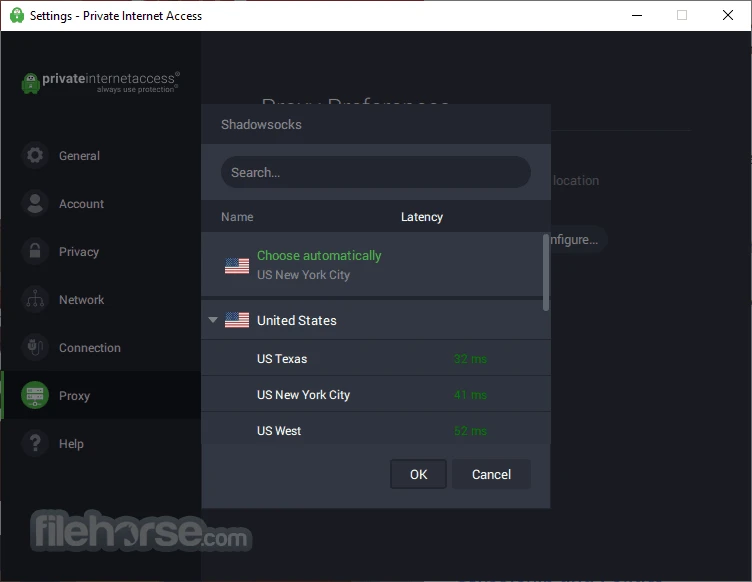 Private Internet Access – capture d'écran 5