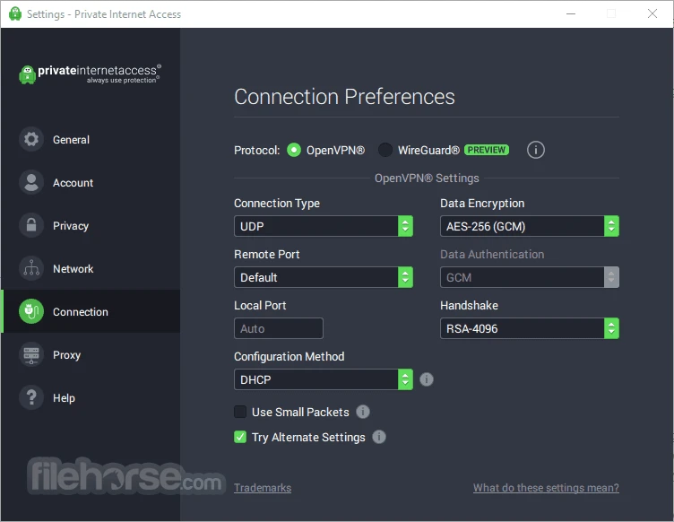 Private Internet Access – capture d'écran 6